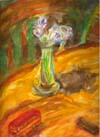 Lillies with bus and harp, 2003, Aquarell auf Papier, 20x30cm